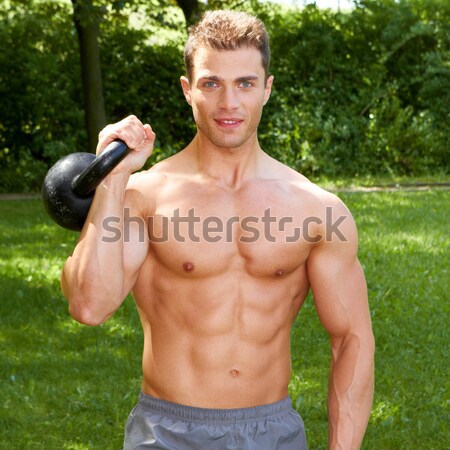Close up of muscular build man Stock photo © dash