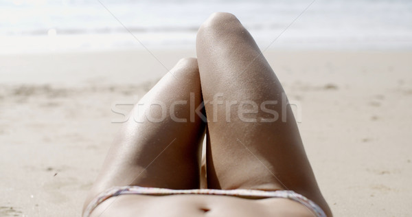 Stok fotoğraf: Kadın · bikini · parlak · güneş · genç · kadın · plaj