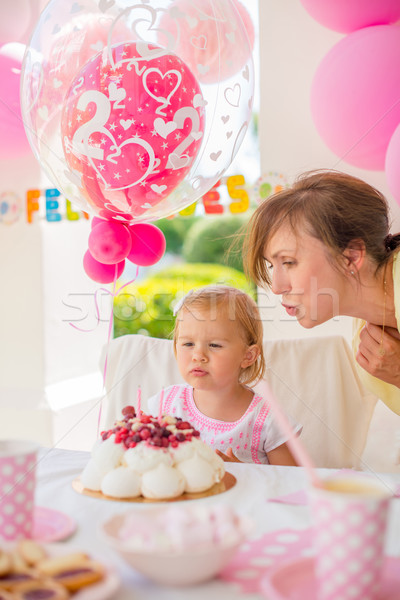 Sweet Little Girl on Her Birthday Party Stock photo © dash