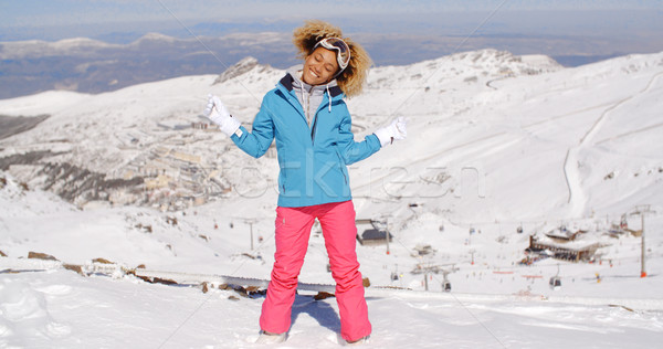 Célibataire ski vêtements bras belle Photo stock © dash