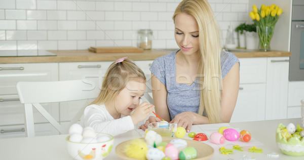 Foto stock: Jóvenes · femenino · nina · pintura · huevos · mujer · hermosa