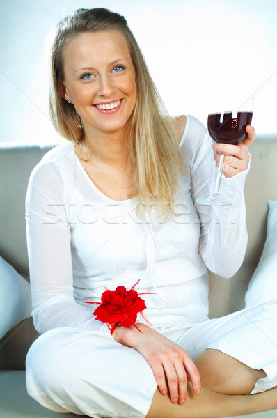 Women with wine Stock photo © dash