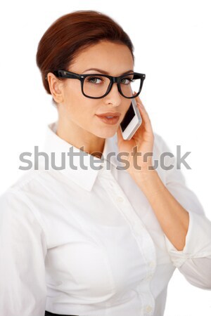 Woman peering over her glasses Stock photo © dash
