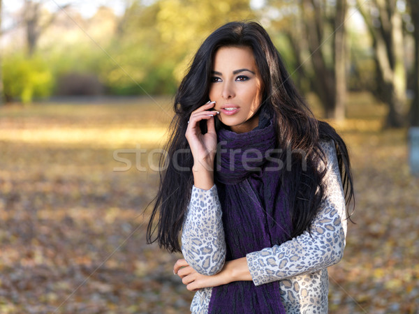 красоту осень красивая женщина время парка Сток-фото © dash