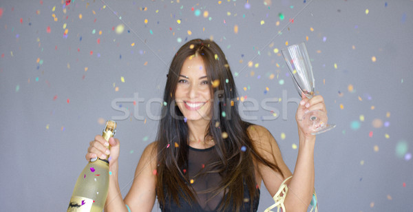 Vivacious woman partying at New Year Stock photo © dash
