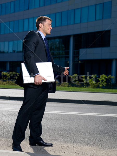 Stockfoto: Outdoor · zakenman · portret · zakenman · buiten · gebouw