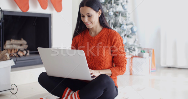 Young woman relaxing at home over Christmas Stock photo © dash