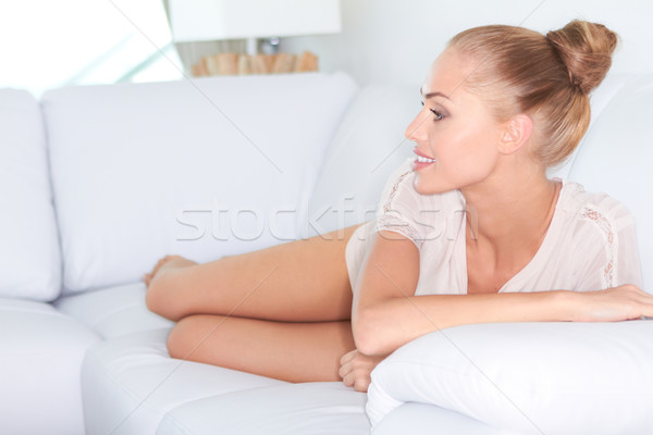 Lovely smile on beautiful woman Stock photo © dash