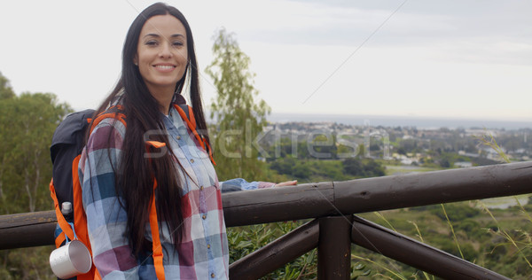 Active healthy young woman enjoying nature Stock photo © dash