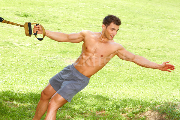 Fitness man in park Stock photo © dash