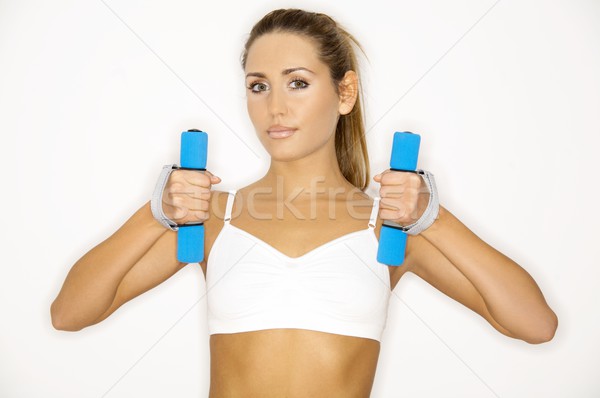 Forma fiatal gyönyörű nő fitnessz idő testmozgás Stock fotó © dash