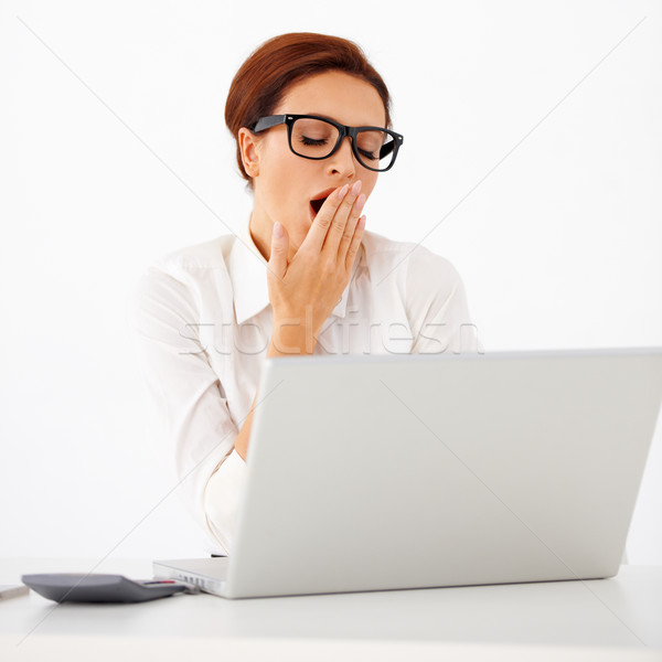 Tired businesswoman yawning Stock photo © dash