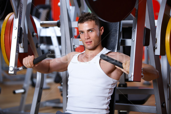 Férfi tornaterem jóképű férfi sport egészség testmozgás Stock fotó © dash