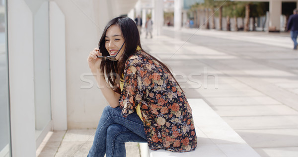 Happy vivacious young woman Stock photo © dash