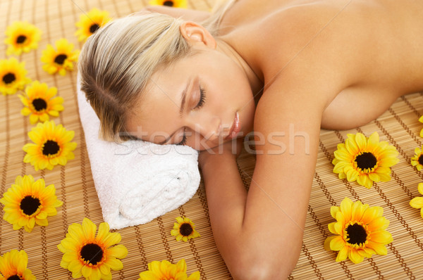 Stock fotó: Minden · nap · fürdő · portré · gyönyörű · nő · spa · kezelés · nő