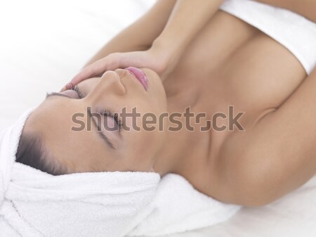 Black haired Beauty in Bed Stock photo © dash