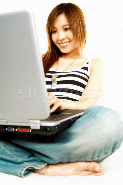 Asian Mädchen Laptop jungen schönen Frauen Stock foto © dash