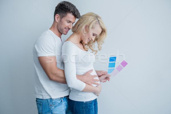 甜 中間 年齡 情侶 嬰兒 子宮 商業照片 © dash
