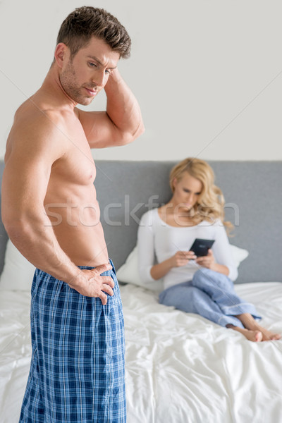 Middle Age Couple Fashion at Bedroom Stock photo © dash