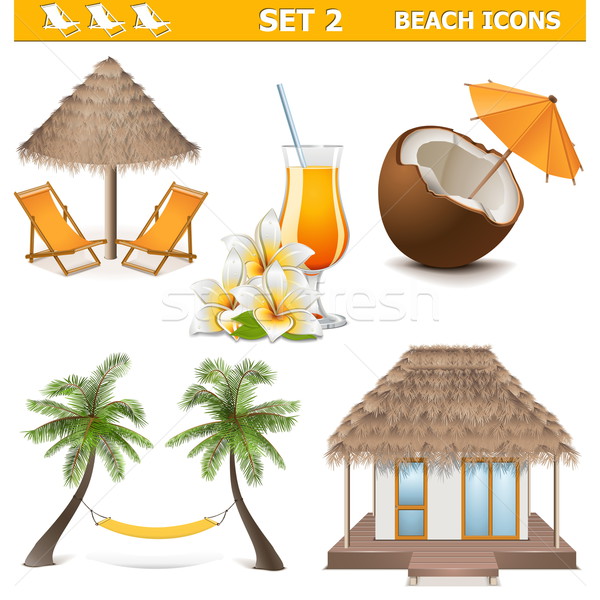 Vector Beach Icons Set 2 Stock photo © dashadima