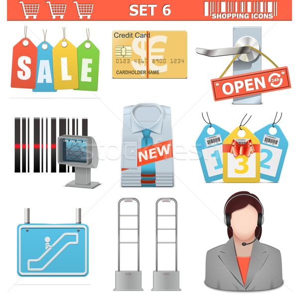 Vector Shopping  Icons Set 6 Stock photo © dashadima