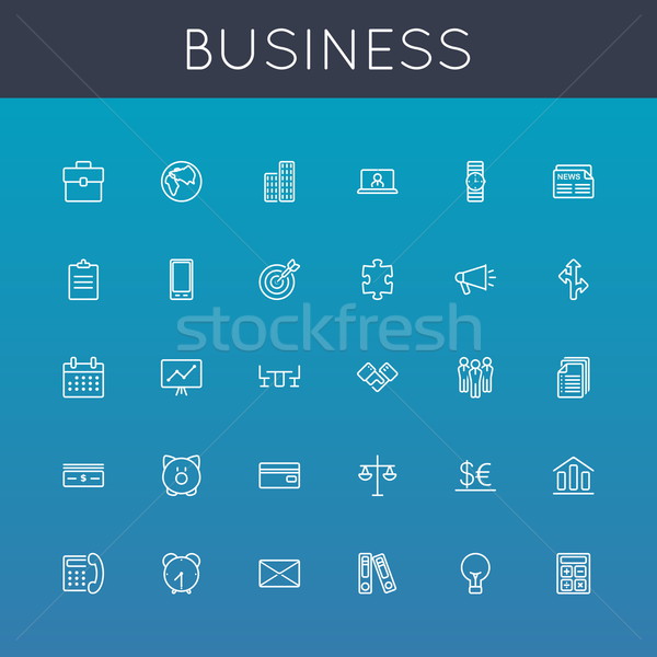 Vector Business Line Icons Stock photo © dashadima