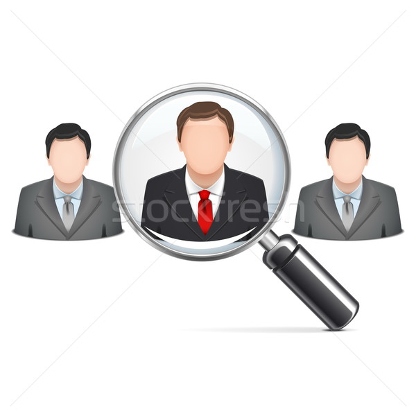 Foto stock: Vetor · recrutamento · isolado · branco · escritório · cara