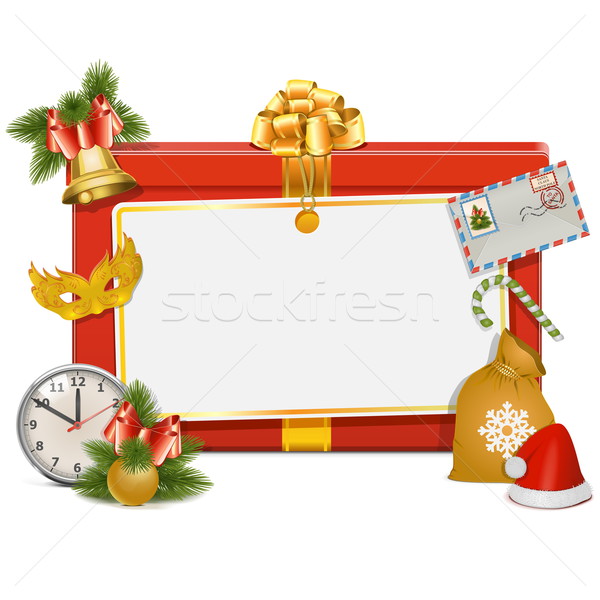 Stockfoto: Vector · christmas · viering · boord · geïsoleerd · witte