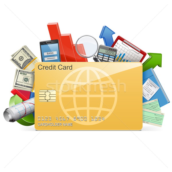 Vector Business Concept with Credit Card Stock photo © dashadima