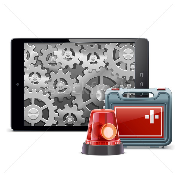 Vector Tablet PC with Emergency Kit Stock photo © dashadima