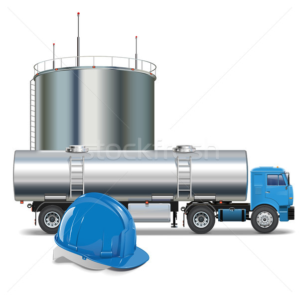 Vetor indústria do petróleo tanque caminhão isolado branco Foto stock © dashadima