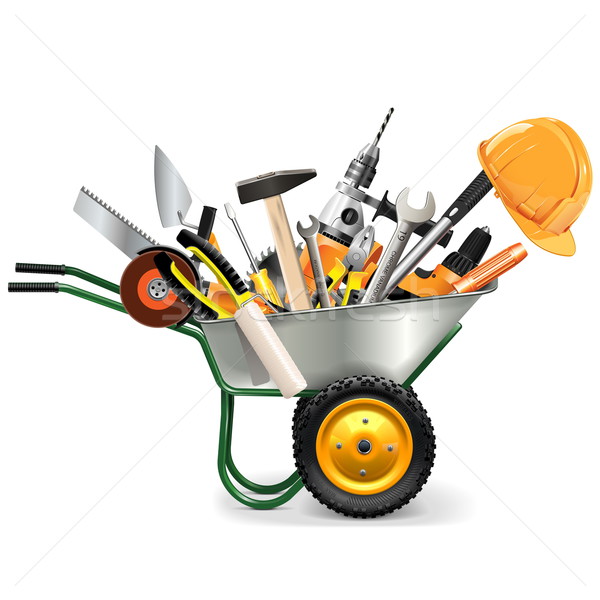 Vector Wheelbarrow with Tools Stock photo © dashadima