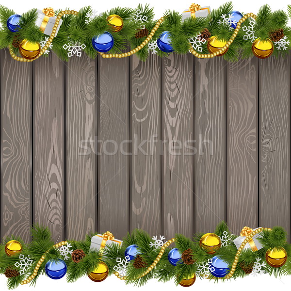 Vector naadloos christmas oude boord gouden Stockfoto © dashadima