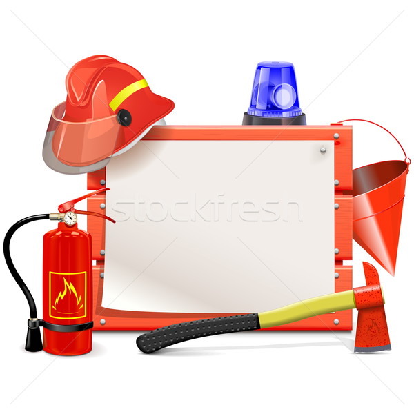 Vector Firefighter Board Stock photo © dashadima