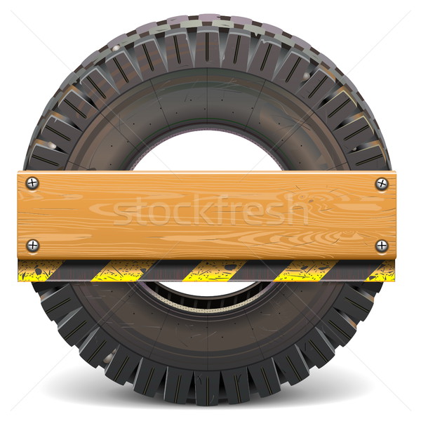 Vector Board with Truck Tire Stock photo © dashadima