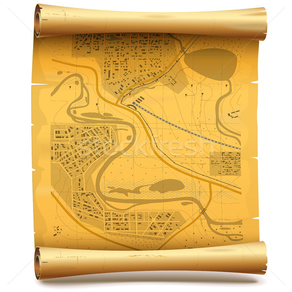 Vector Paper Scroll with Map Stock photo © dashadima