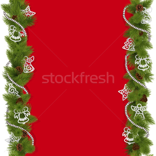 Vector Christmas Background with Beads Stock photo © dashadima