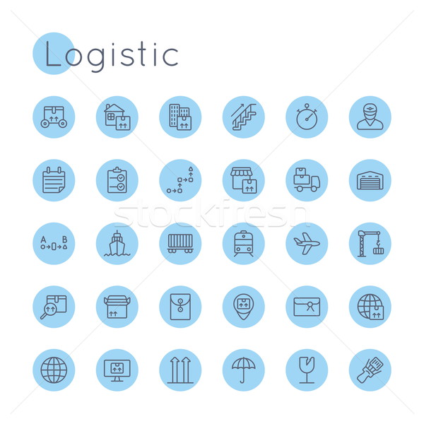 Vector Round Logistic Icons Stock photo © dashadima