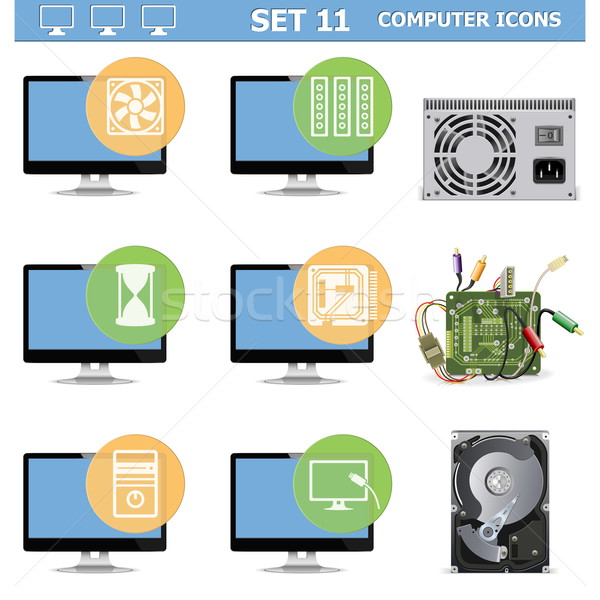 Vector Computer Icons Set 11 Stock photo © dashadima