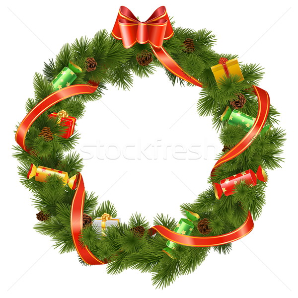 Vector Christmas Wreath with Candy Stock photo © dashadima
