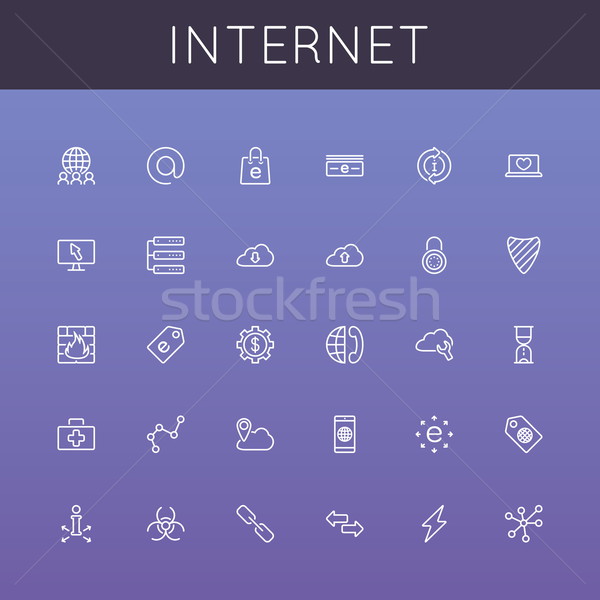 Vector Internet Line Icons Stock photo © dashadima