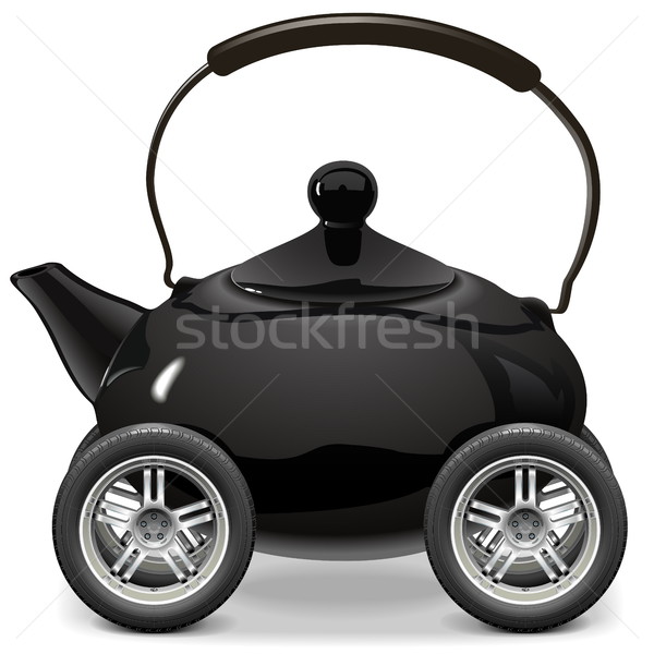 Vector Teapot on Wheels Stock photo © dashadima