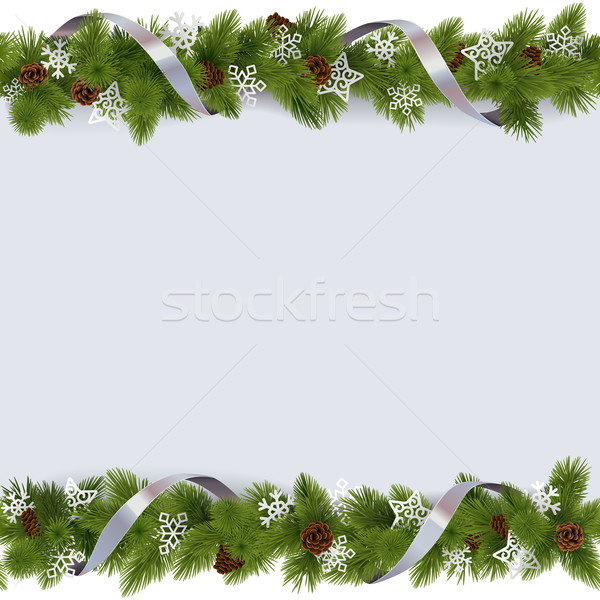 Vector Christmas Border with Snowflakes Stock photo © dashadima