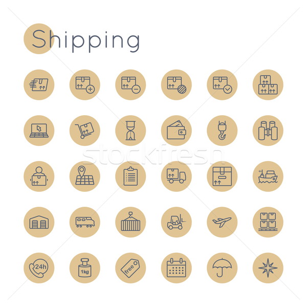 Vector Round Shipping Icons Stock photo © dashadima