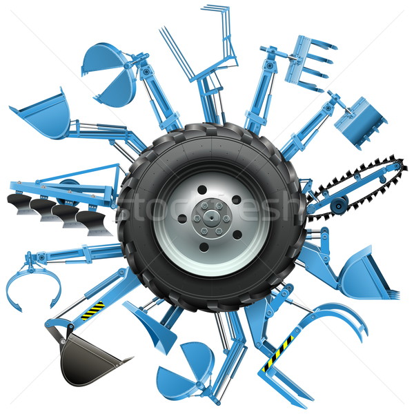 Stock photo: Vector Multi Tractor Wheel