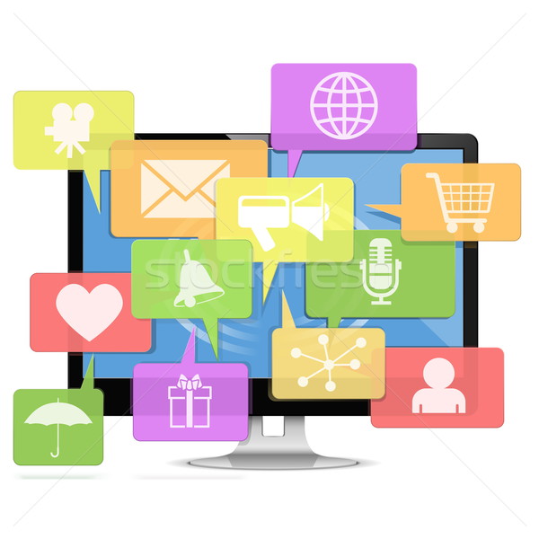 Vetor Computador Midia Isolado Branco Internet Ilustracao De Vetor C Dashadima 4682522 Stockfresh