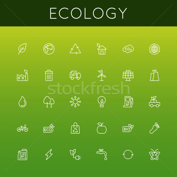 Vector Ecology Line Icons Stock photo © dashadima