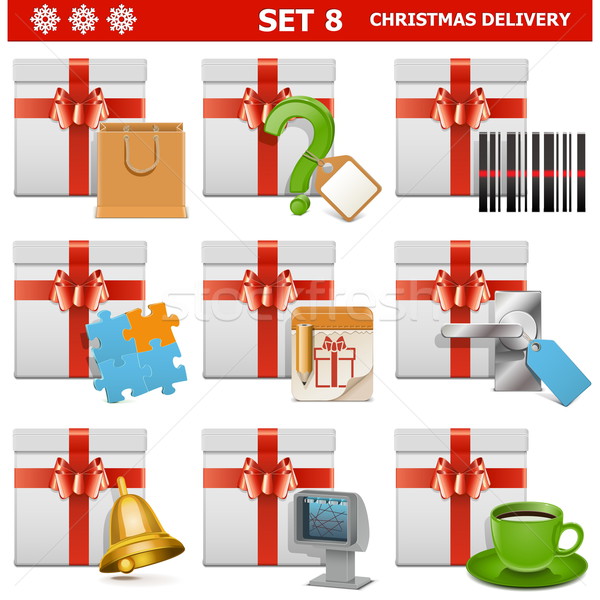 Vector Christmas Delivery Set 8 Stock photo © dashadima