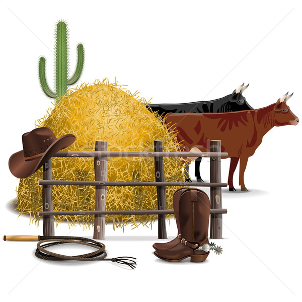 Vector Cowboy Farming Concept Stock photo © dashadima