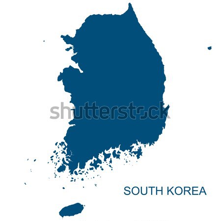 Vettore Corea del Sud contorno isolato bianco mappa Foto d'archivio © dashadima